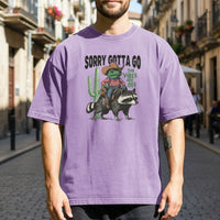 Cowboy Frog & Raccoon Sorry Gotta Go T-Shirt - The Vibes Are Off Funny Western Tee