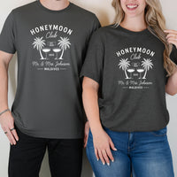 Custom Couples Honeymoon Vacation Mr and Mrs Matching T-Shirts For Couples
