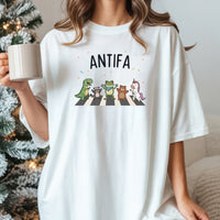 Cute Animal Friends Crossing T-Shirt - Frog Dinosaur Unicorn Graphic Tee