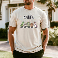 Cute Animal Friends Crossing T-Shirt - Frog Dinosaur Unicorn Graphic Tee