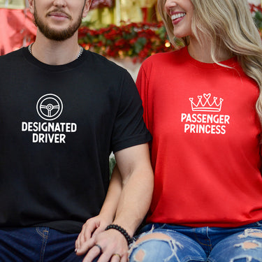 Designated Driver x Passenger Princess Matching T-Shirts For Couples