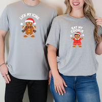Eat My Cookies Funny Gingerbread Matching T-Shirts For Couples