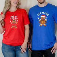 Eat My Cookies Funny Gingerbread Matching T-Shirts For Couples