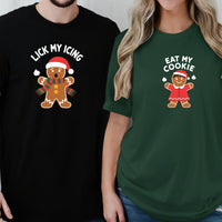 Eat My Cookies Funny Gingerbread Matching T-Shirts For Couples
