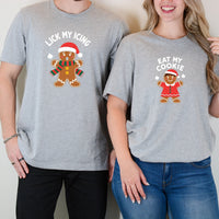 Eat My Cookies Funny Gingerbread Matching T-Shirts For Couples