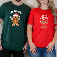 Eat My Cookies Funny Gingerbread Matching T-Shirts For Couples