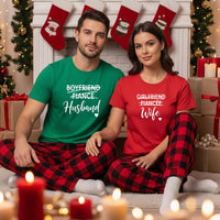 Fiance Husband Fiancee Wife Matching T-Shirts For Couples