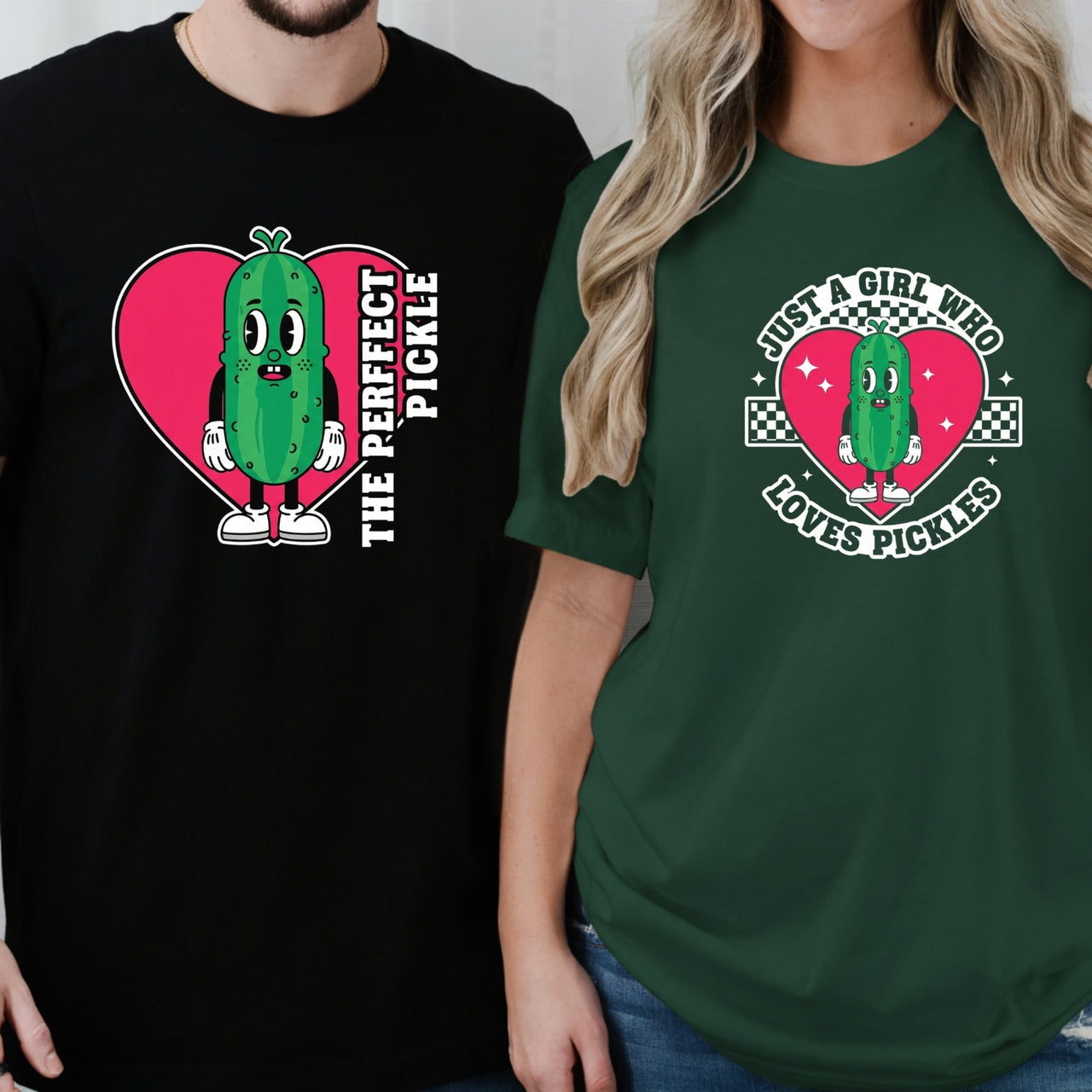Funny Inappropriate The Perfect Pickle Matching T-Shirts For Couples
