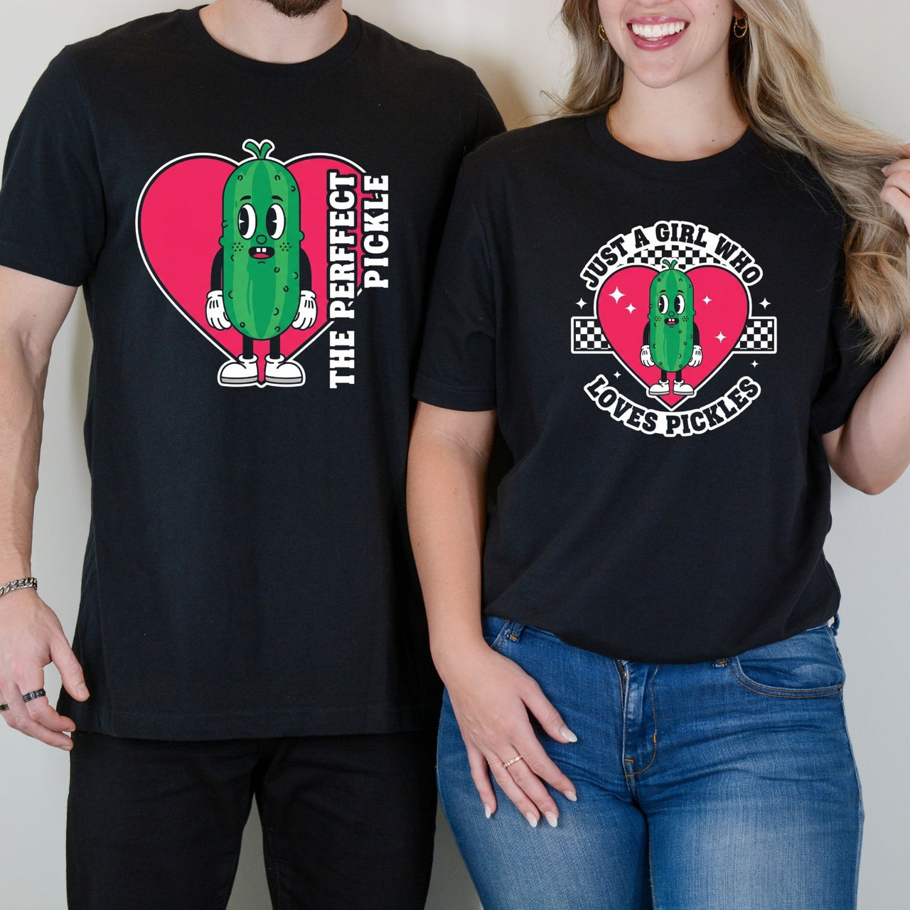Funny Inappropriate The Perfect Pickle Matching T-Shirts For Couples
