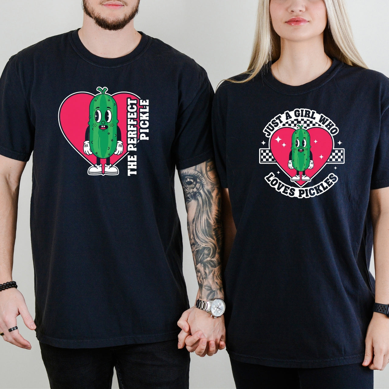 Funny Inappropriate The Perfect Pickle Matching T-Shirts For Couples