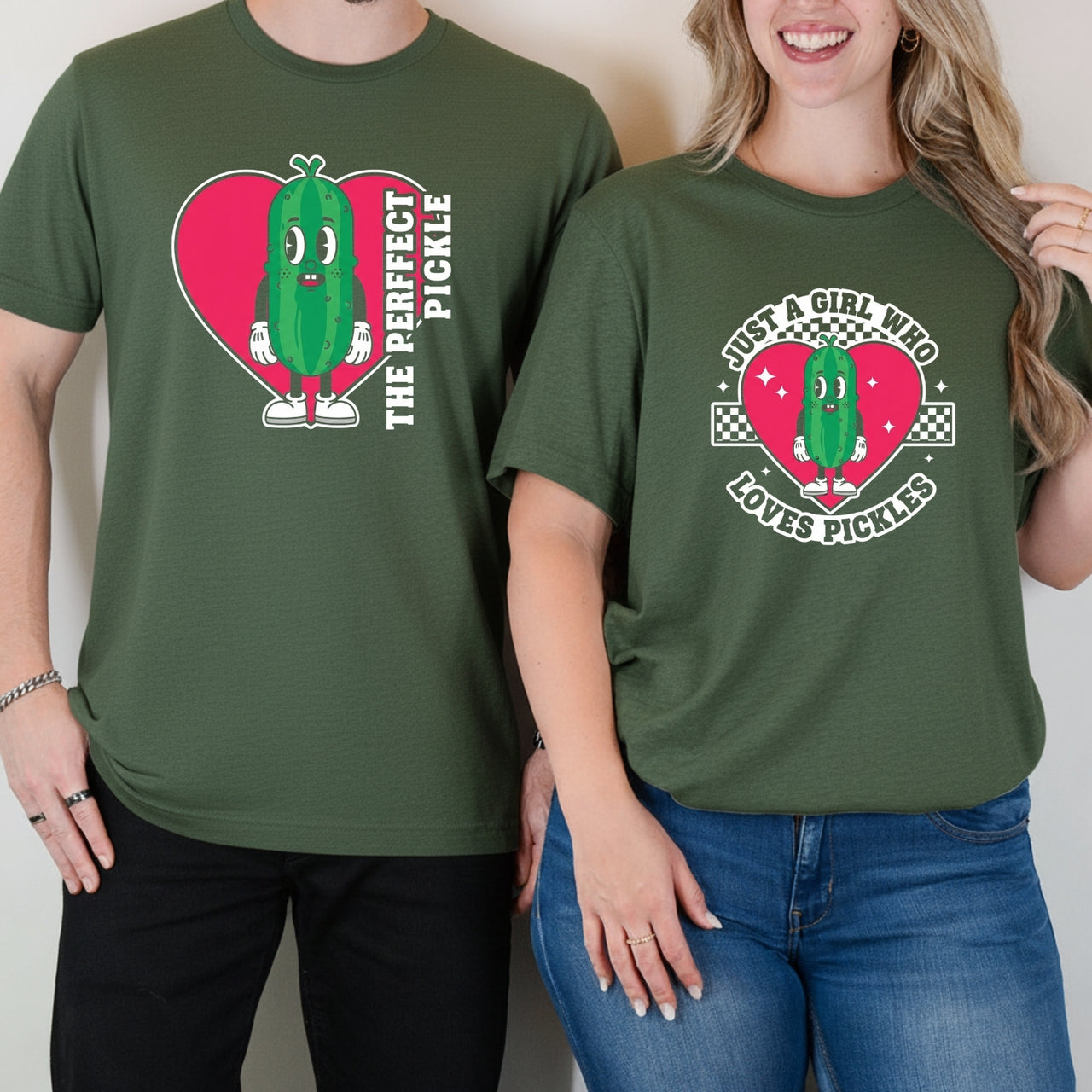 Funny Inappropriate The Perfect Pickle Matching T-Shirts For Couples