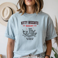 Funny Kitty Biscuits Bakery T-Shirt – We Knead Em, You Knead Em Cat Lover Tee
