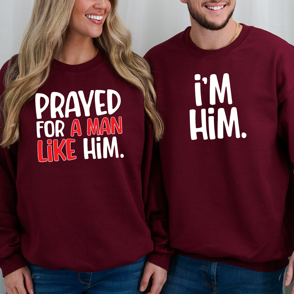 Funny Prayed For Him Matching Hoodies For Couples