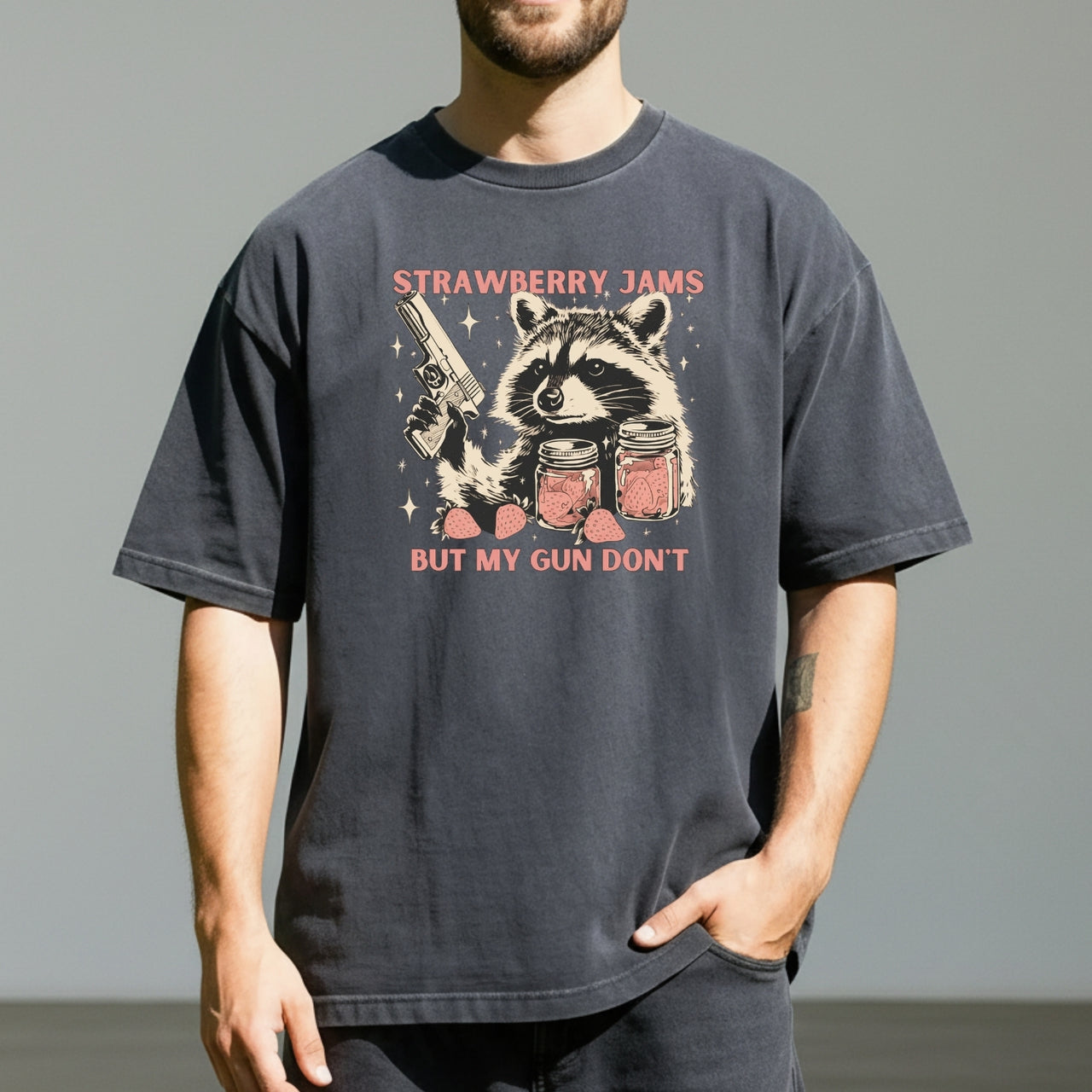 Funny Raccoon T-Shirt - Vintage Meme Graphic Tee for Men & Women