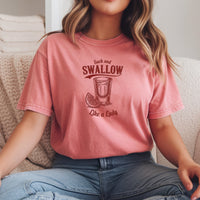 Funny Swallow Like a Lady Adult Humor T-Shirt – Cheeky Sarcasm Unisex Graphic Tee