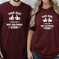 Funny Awesome Girlfriend Boyfriend Matching T-Shirts For Couples