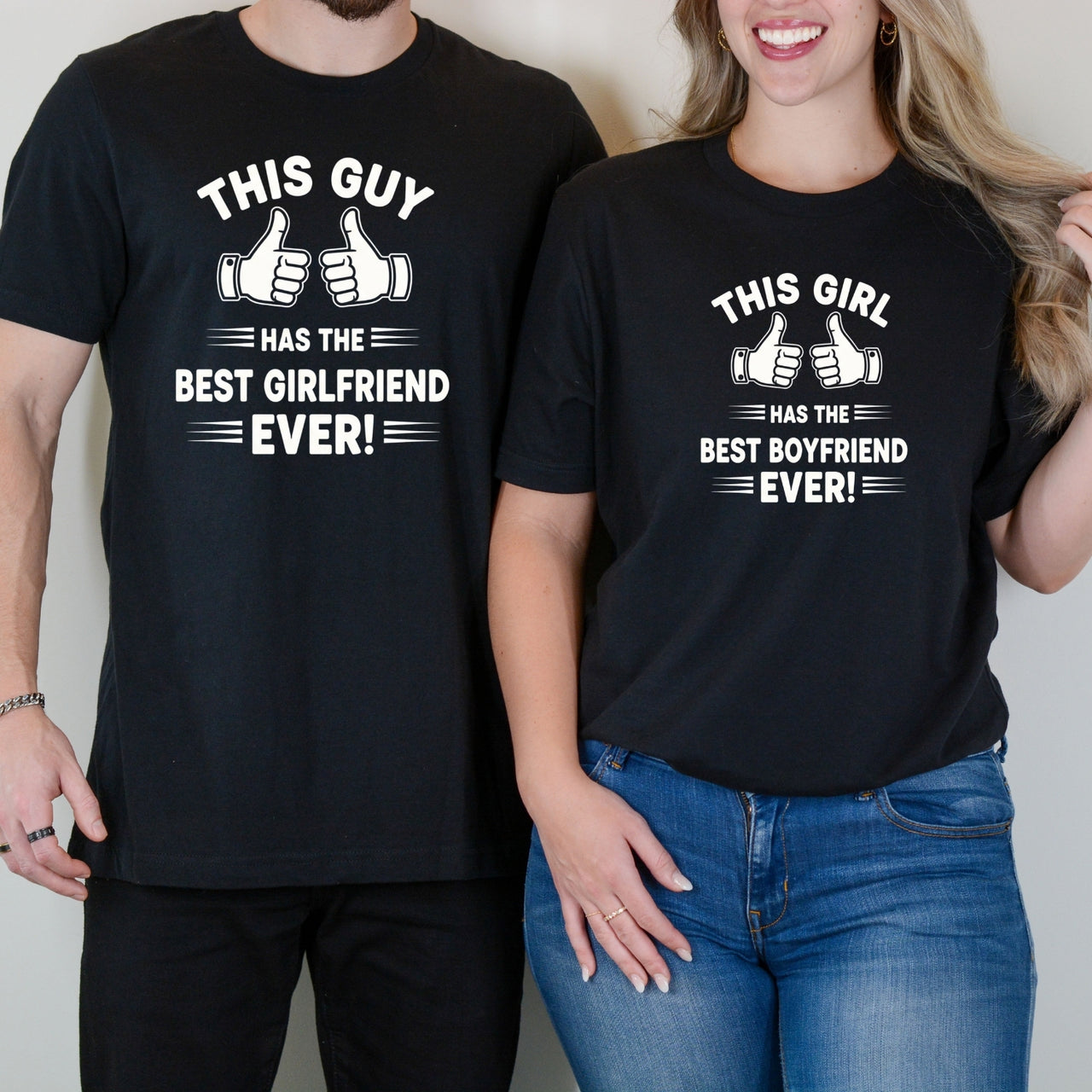Funny Awesome Girlfriend Boyfriend Matching T-Shirts For Couples