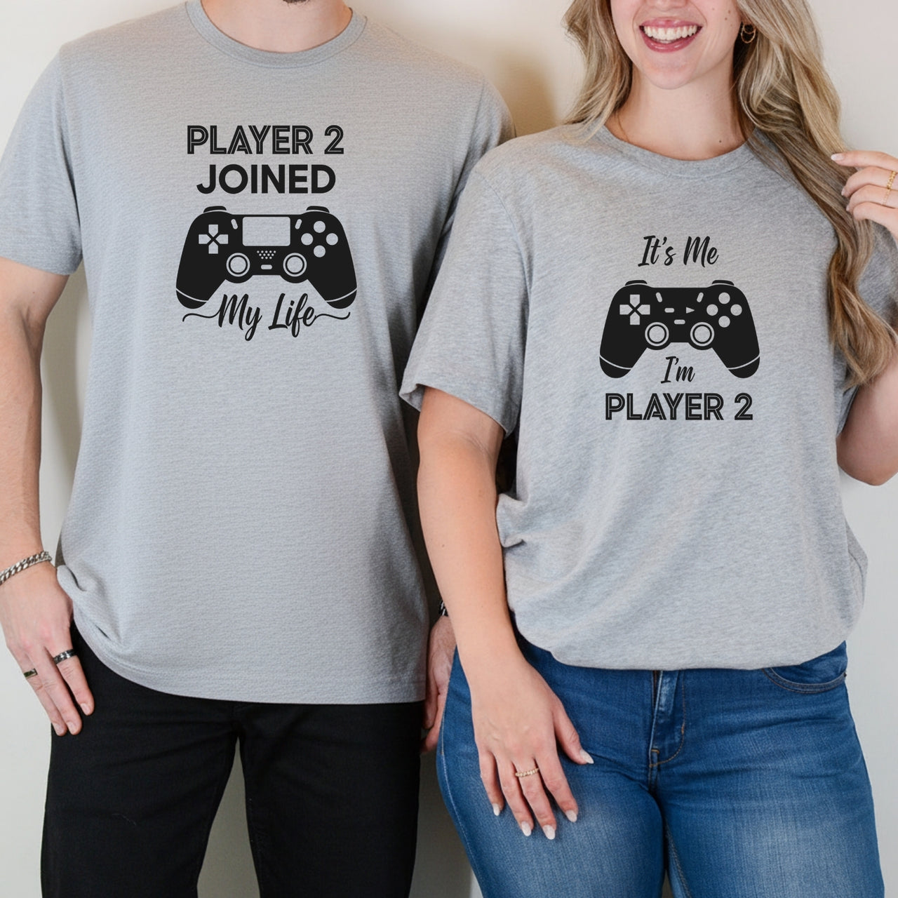 Gamer Player 2 Joined My Life It's Me Player 2 Matching T-Shirts For Couples