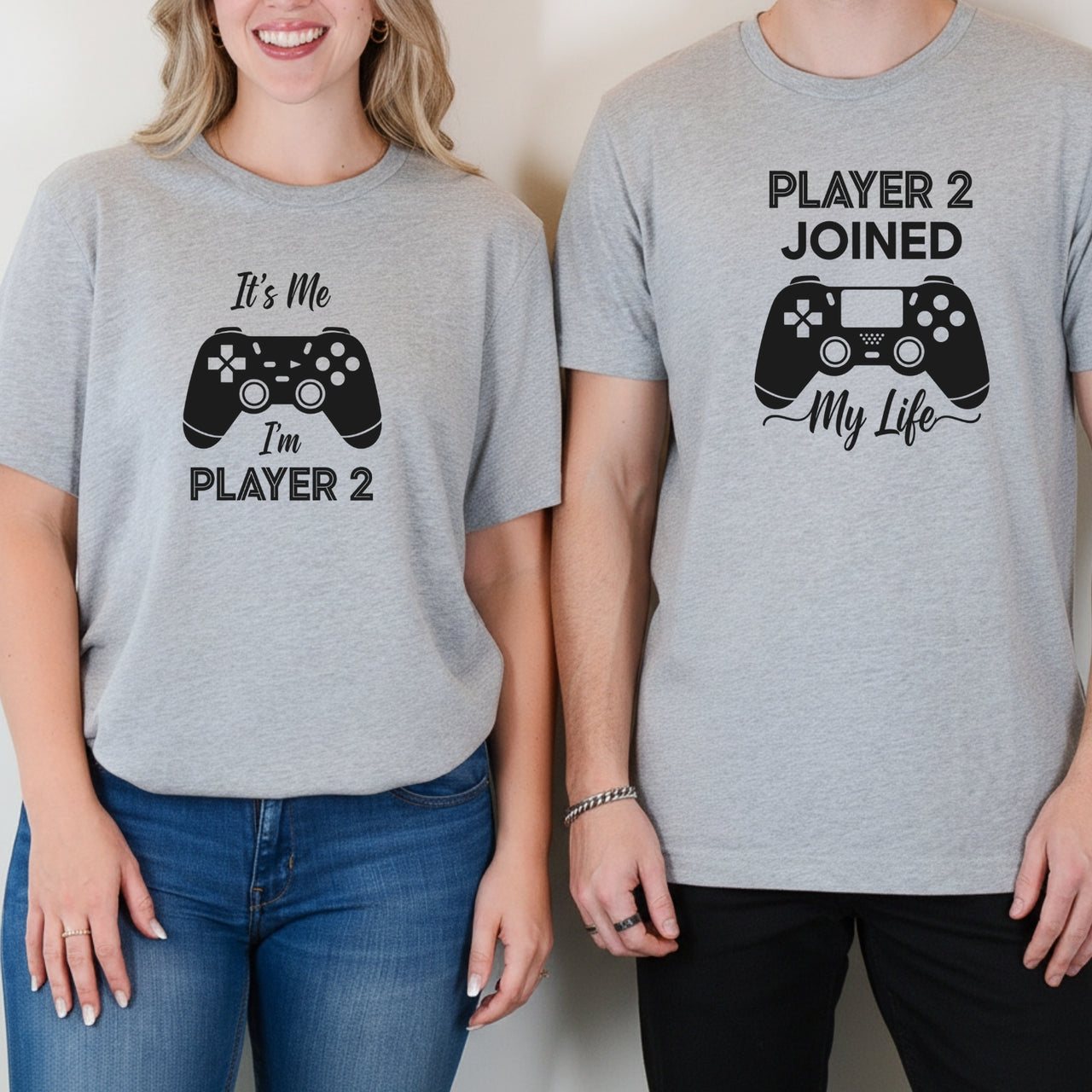 Gamer Player 2 Joined My Life It's Me Player 2 Matching T-Shirts For Couples