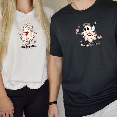 Heaven or Hell Ghost Matching T-Shirts For Couples