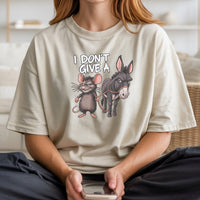 I Don’t Care Funny Donkey T-Shirt - Sarcastic Animal Graphic Tee