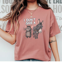 I Don’t Care Funny Donkey T-Shirt - Sarcastic Animal Graphic Tee