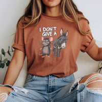 I Don’t Care Funny Donkey T-Shirt - Sarcastic Animal Graphic Tee