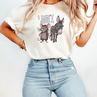 I Don’t Care Funny Donkey T-Shirt - Sarcastic Animal Graphic Tee