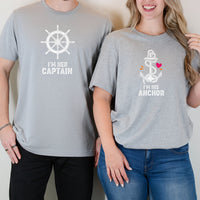I'm Her Captain I'm His Archor Matching T-Shirts For Couples