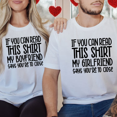 If You Can Read This Shirt Funny His & Her Matching T-Shirts For Couples