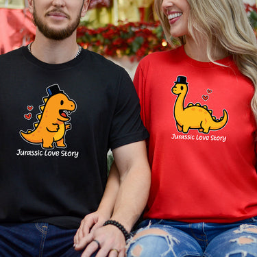 Jurassic Love Matching T-Shirts For Couples