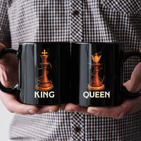 King & Queen Chess Piece Matching Mugs For Couples