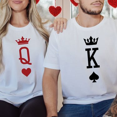 King x Queen Symbol Matching T-Shirts For Couples