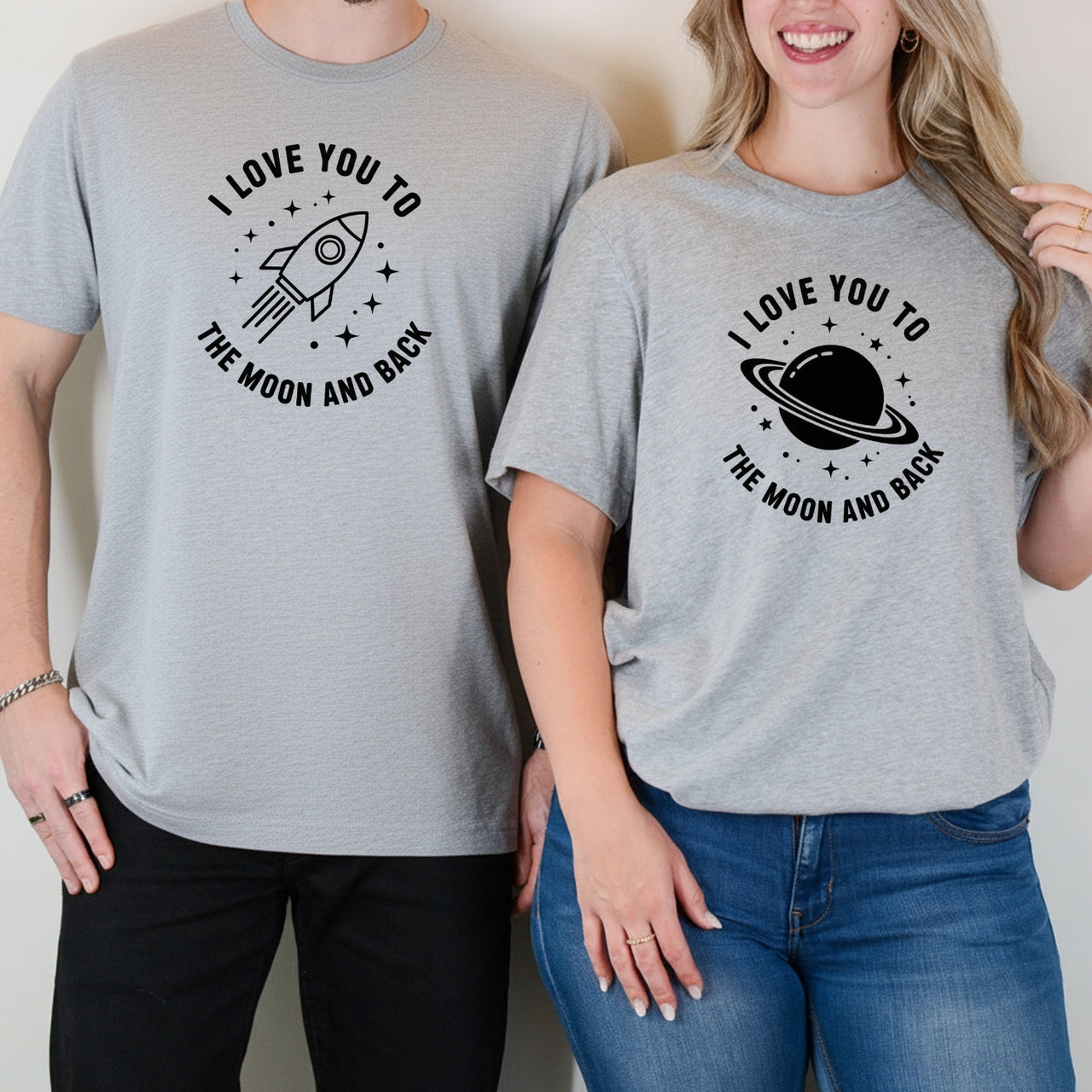 Love You To The Moon And Back Matching T-Shirts For Couples