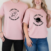 Love You To The Moon And Back Matching T-Shirts For Couples
