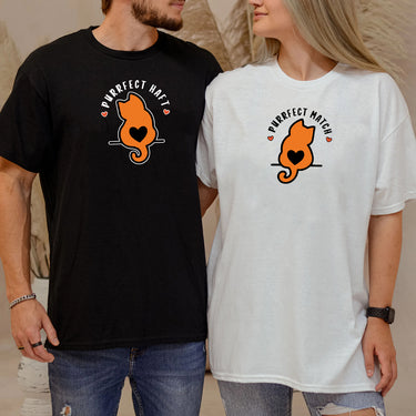 Meow Heart Matching T-Shirts For Couples