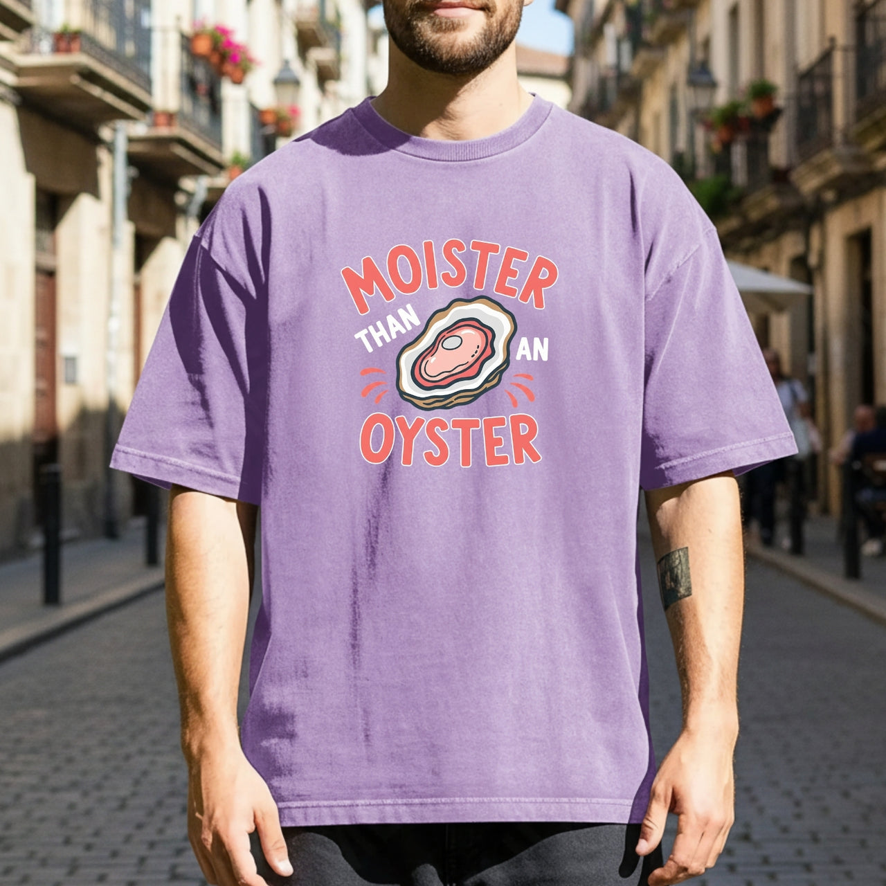 Moister Than an Oyster T-Shirt – Funny Retro Humor Unisex Graphic Tee