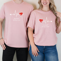 My Heart Belong To Her Him Heart Beat Matching T-Shirts For Couples
