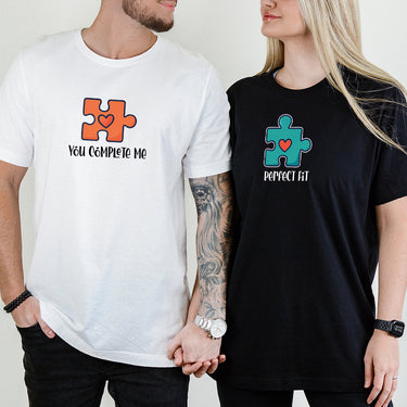 Puzzle Heart Matching T-Shirts For Couples