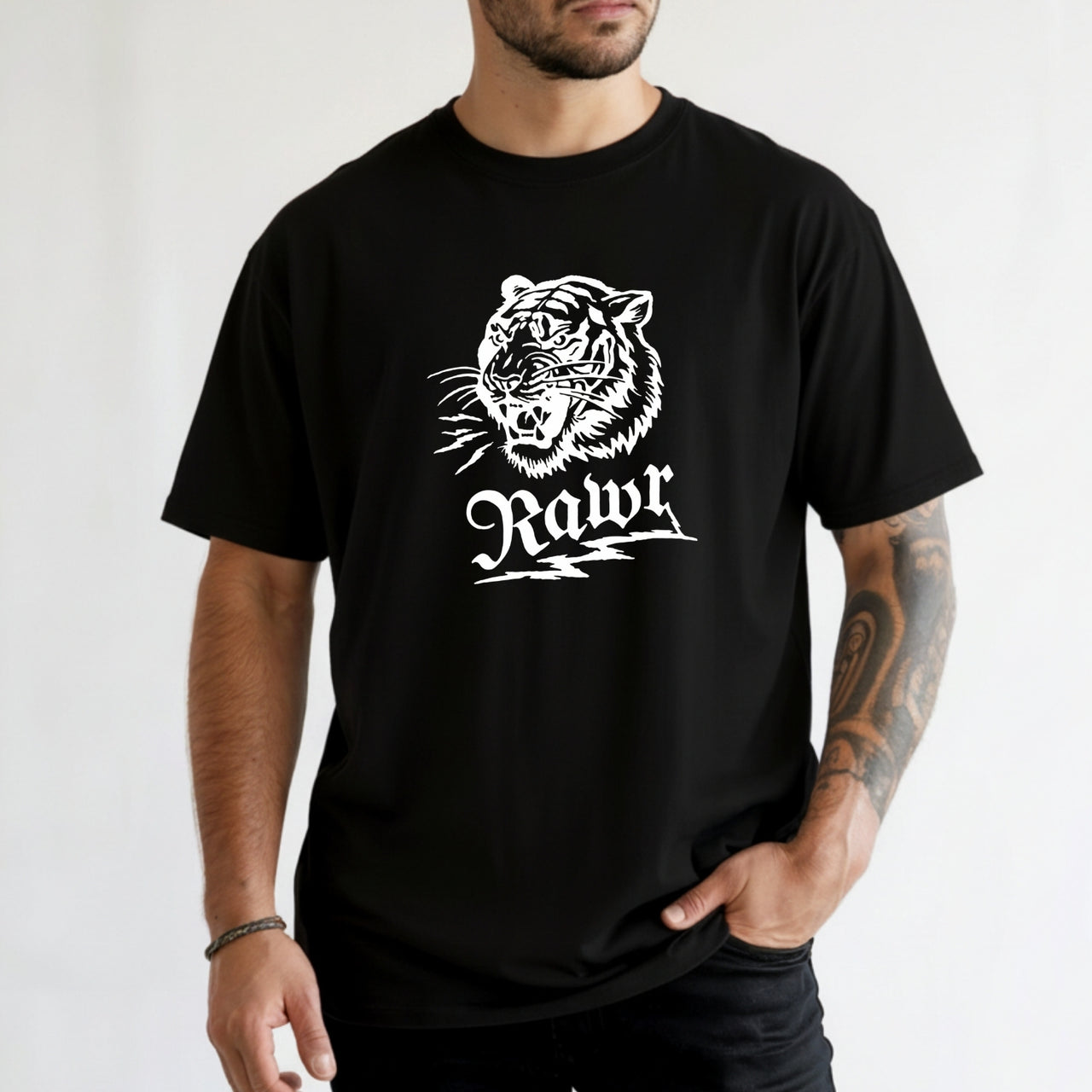 Vintage Rawr Roaring Tiger T-Shirt - Retro 90s Grunge Wild Animal Graphic Tee
