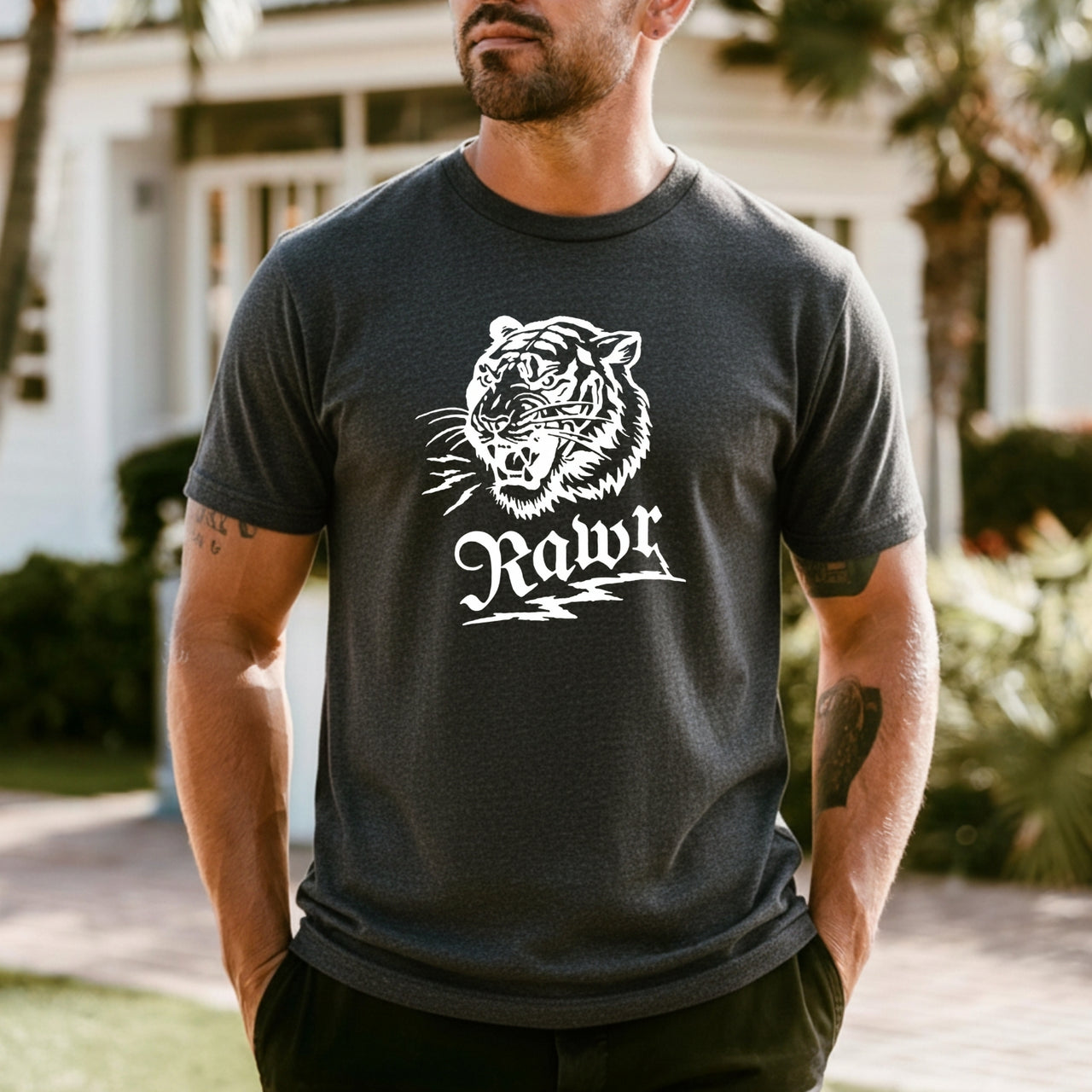 Vintage Rawr Roaring Tiger T-Shirt - Retro 90s Grunge Wild Animal Graphic Tee