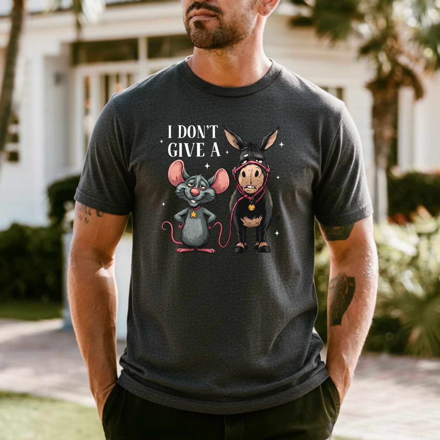 I Don’t Give a Rat’s Tail Shirt – Funny Sarcastic Donkey Tee – Trending Humor Design