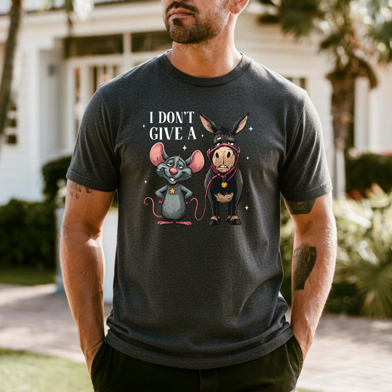 I Don’t Give a Rat’s Tail Shirt – Funny Sarcastic Donkey Tee – Trending Humor Design