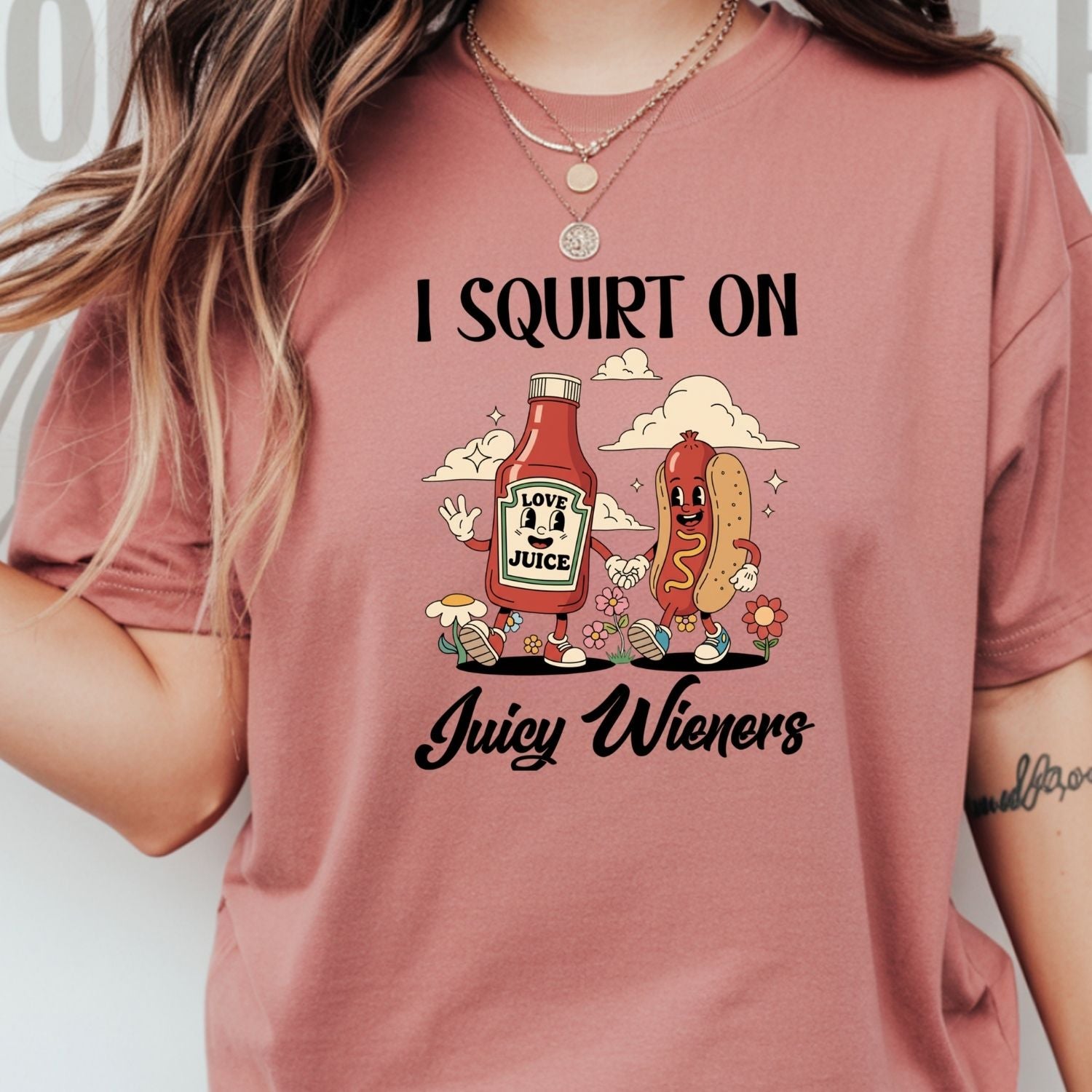 Funny Hot Dog T-Shirt - Retro Food Pun Tee - Inappropriate Humor Shirt for Adults