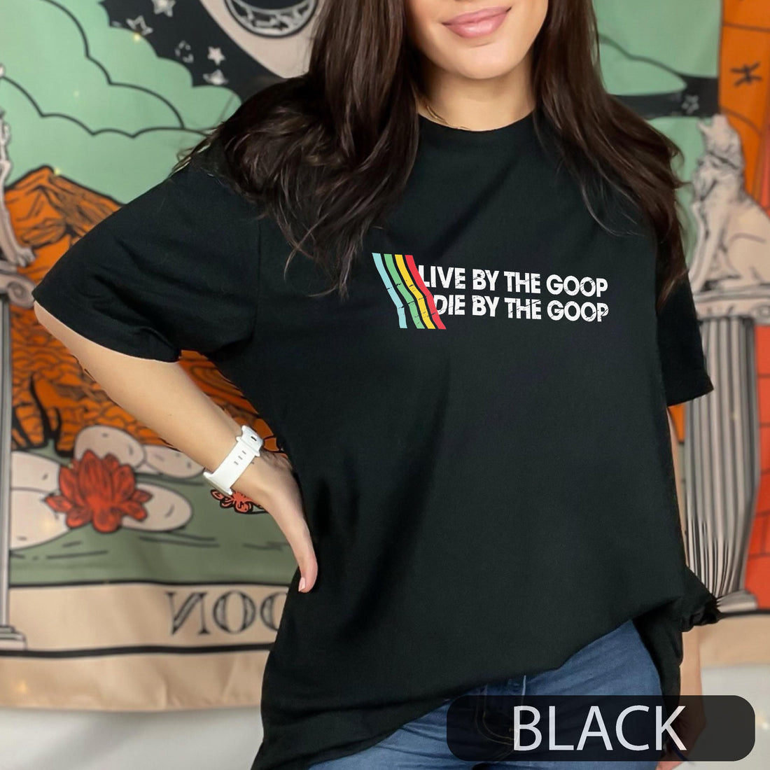 Live By the Goop Die By the Goop Shirt – Funny Gamer Motto Tee, Retro Distressed Style