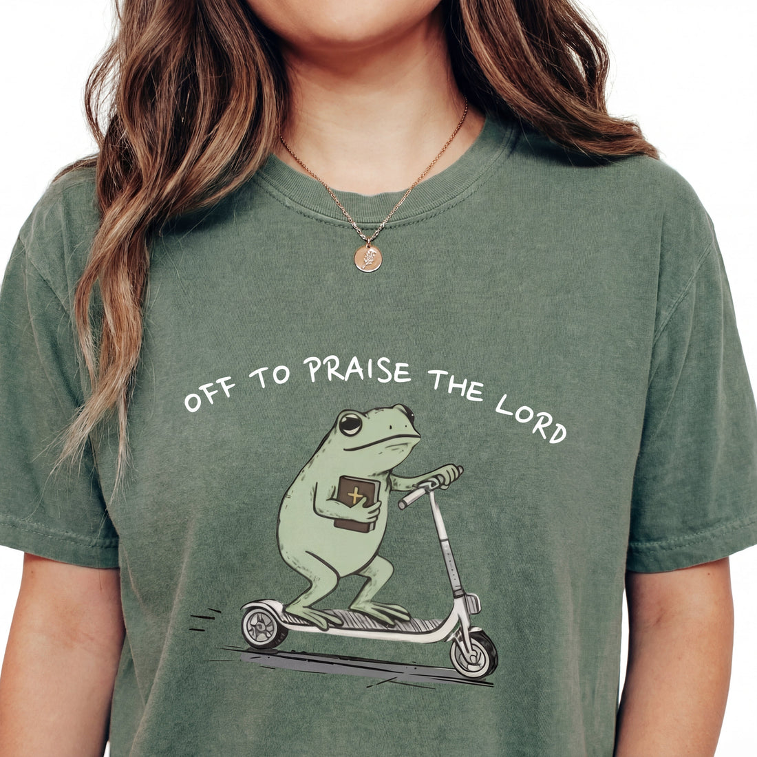 Funny Christian Frog Graphic T-Shirt - Faith Humor Bible Study Tee