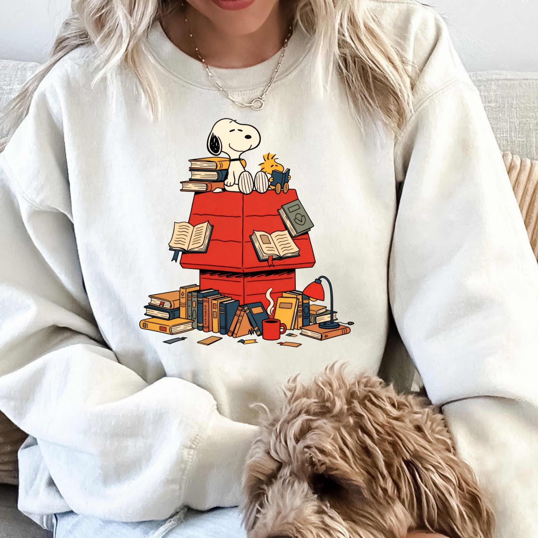 Peanuts Reading Book Sweatshirt – Cute Christmas Holiday Shirt