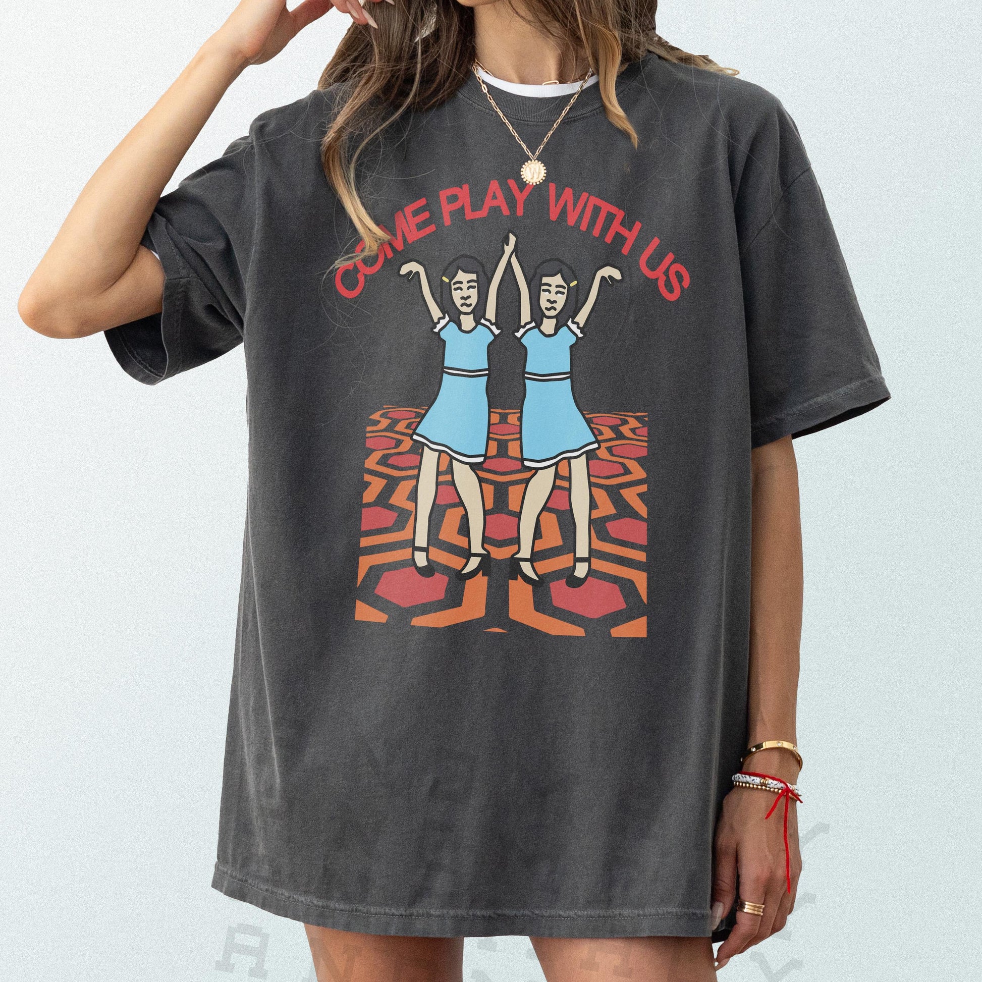 Creepy Twins Horror Movie T-Shirt – Overlook Hotel Funny Scary Film Tee