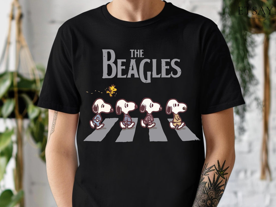 Peanuts Abbey Road Inspired T-Shirt – Retro Snoopy Walking Graphic Tee