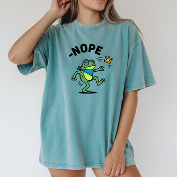 No Kings Streetwear T-Shirt – Frog Graphic Cotton Top for Men & Women